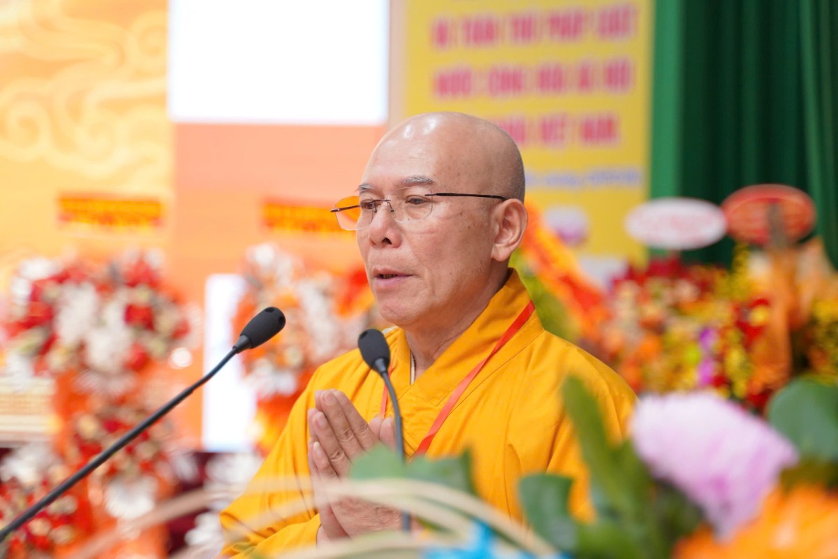 Thượng tọa Thích Nhuận Bảo phát biểu nhận nhiệm vụ