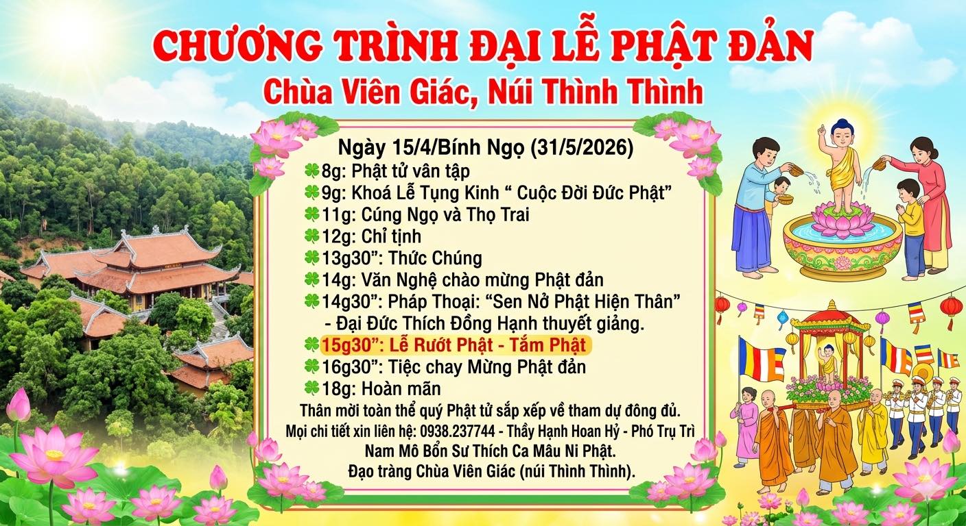 Chùa Viên Giác Núi Thình Thình tổ chức Đại lễ Phật đản Phật lịch 2570