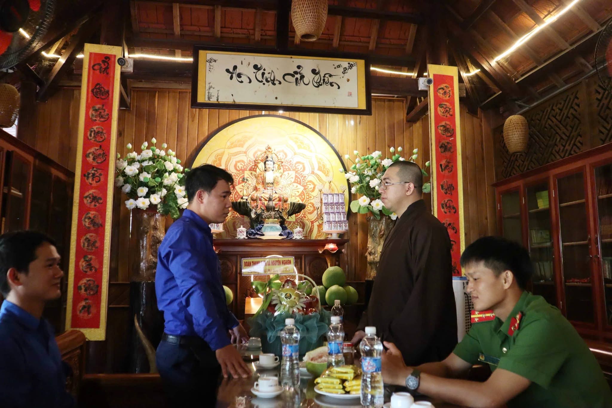 Chùa Long An đón tiếp đoàn xã Nguyễn Nghiêm